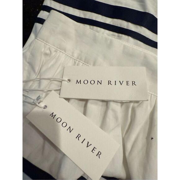 Moon River Stripe Shirred Crop Top & Midi Skirt Set NWT Size S 2-Piece Outfit - Picture 7 of 7